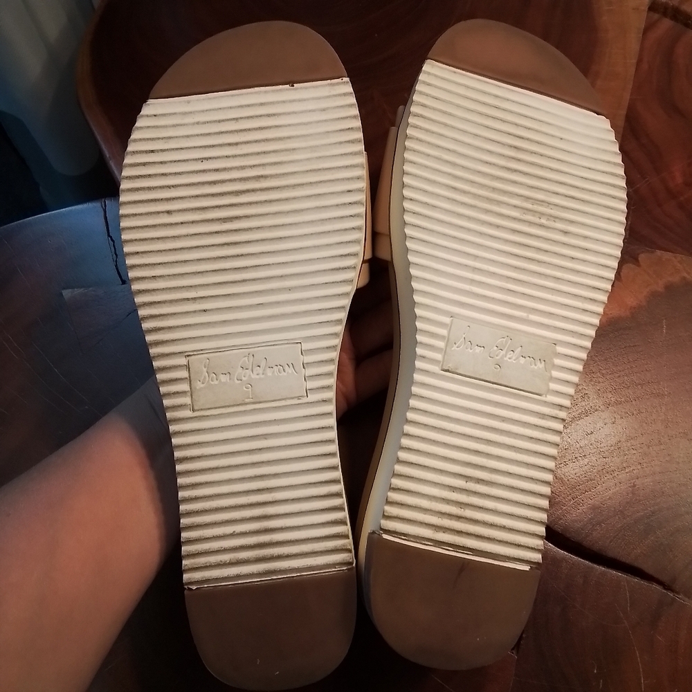 Sam Edelman Ariane 2 Leather Tan & Gold Slide Sandal - 9M - Picture 8 of 12